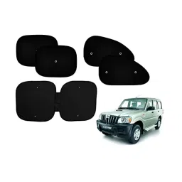 Auto Pearl Black Window Side, Front Car Curtains for Mahindra Scorpio-image-31