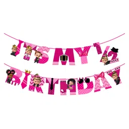 ZYOZI Girl Theme Half Birthday Banner - Pink-picture-13