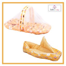 SafeChamp Skyler Baby Bedding Set with Pillow And Sleeping Bag Combo - Orange-picture-5