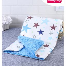 Babyhug Sherin & Poly Wool All Season Blanket Star Print - Blue-picture-11