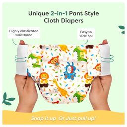 SuperBottoms UNO Cloth Diaper Pants (9kg-17kg) | Pull-up diaper pants | Super Absorbent | Washable & Reusable 300+ times | Comes with a Dry Feel Magic Pad | CPSIA Certified | Jungle Beats-10