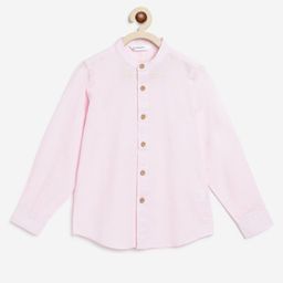 Campana 100% Cotton Full Sleeves Solid Shirt - Light Pink-picture-5