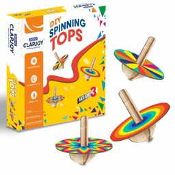 Clapjoy DIY Spinning Top Craft KitBuild, Paint, and Spin Your Personalized Tops-7