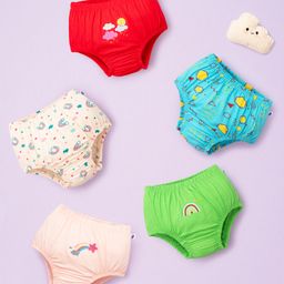 SuperBottoms Pure Cotton Knit Pack Of 5 Rainbow & Clouds Printed Briefs - Multi Colour-picture-27