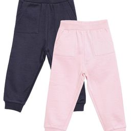 The Mom Store Cotton Knit Pack Of 2 Solid Sweatpants - Pink & Navy Blue-picture-6
