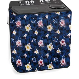 The Furnishing Tree Washing Machine Cover Floral Pattern Blue Compatible for Whirlpool 6.5Kg Semi-A-image-60