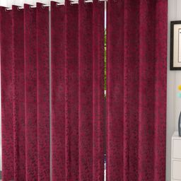 Galaxy Home Decor Purple & Black 3 Pieces Printed Velvet Room Darkening Door Curtains-image-94