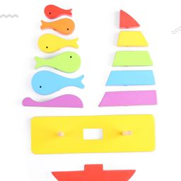 Intelliskills Premium Wooden Rainbow Balancing Ship Stacker | Multicoloured | Learning & Educational Toy | Ideal for Gifting | Fine Motor Skills Development | Hand-Eye Coordination | Problem-Solving for Toddlers | ASTM, CE & BIS Approved image 2