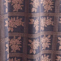 Saral Home Blue & Beige Set of 2 Floral Room Darkening Window Curtain-72