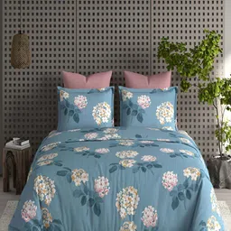 tundwal's Blue & Pink Floral Heavy Winter 350 GSM Single Bed Comforter-picture-13