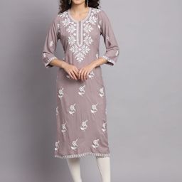 HERE&NOW Women Floral Embroidered Thread Work Kurta-picture-41