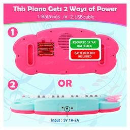 Toysire Minnie Mouse Piano keyboard toy with power option, recording and mic, electronic piano keyboard multi-function portable piano keyboard image 4