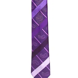 Tossido Purple Woven Design Skinny Tie-image-32