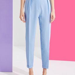 Koton Women Blue Seersucker Trousers-image-0