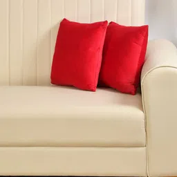 Yellow Weaves Red 2 Pieces Velvet Square Shaped Cushion Covers-image-90