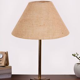 Aura Beige Metal Frustum Shaped Table Lamp-55