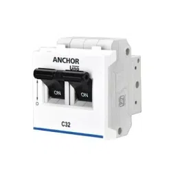 Anchor Ziva/UNO 32 A Double Pole Mini Modular Miniature Circuit Breaker (MCB) White, 68994-38