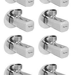 Aquieen Blanco Brass Silver Angle Valve Pack of 8 Piece-image-8