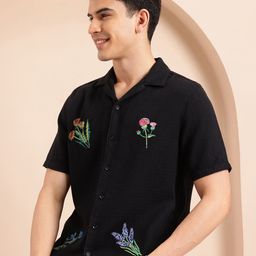Mast & Harbour Oversized Fit Floral Embroidered Shirt-image-18