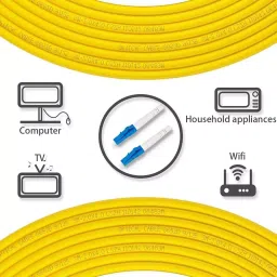 LOTA Fiber Optic Cable High-Speed Single Mode SC/UPC to SC/UPC Simplex Connector Yellow & Blue 30 m, ‎MST-3096-LT image 4