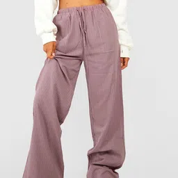 Boohoo Women Striped Wide Leg Trousers-image-73
