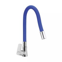 Jabra Single Flow Sink Cock Qbix Series Brass Chrome Finish Deck Mount Blue-22