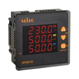 Selec LED End Multifunction Meter with RS485 Communication, 40 to 300 V AC / DC, MFM376-C-CE-Plus-2