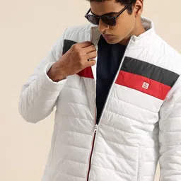 Being Human Colourblocked Mock Collar Padded Jacket-47