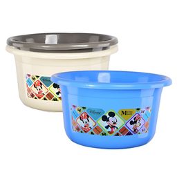 Aura Blue & Grey 3 Pieces Printed Bath Accessories Set-23