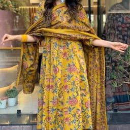 S.K.C Women Ethnic Motifs Regular Mirror Work Kurti with Trousers & With Dupatta-picture-16