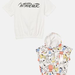 Fame Forever by Lifestyle Girls Pack of 2 Peanuts & Mickey Mouse Printed Cotton T-Shirts-image-51