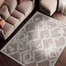 Sapana Carpet-Mats Beige Geometric Shaggy Polyester Carpet-image-99