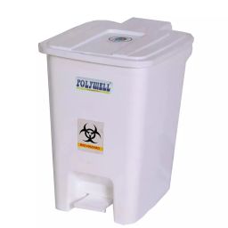 Polywell 32 L White Rectangle Shape Pedal Dustbin, PW32P-image-60