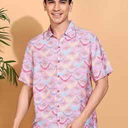 IKRASS Men Floral Printed Spread Collar Casual Shirt-image-52