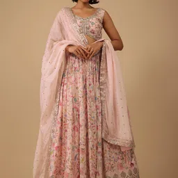 FABPIXEL Embroidered Semi-Stitched Lehenga & Unstitched Blouse With Dupatta-44