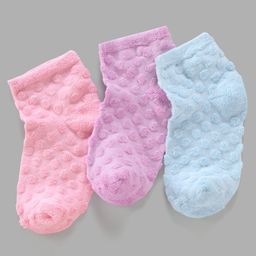 Honeyhap Premium Bamboo Blend Ankle Length Anti Microbial Socks Pack Of 3 - Purple Blue-image-70