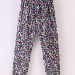 Fido Cotton Jersey Full Length Legging With Floral Print - Navy Blue-image-68