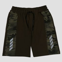 F&S Side Taped Camouflage Printed Shorts - Green-image-18