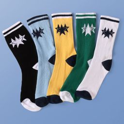 Pine Kids Knit Ankle Length Socks with Star Design Pack of 5 (Color May Vary)-image-52