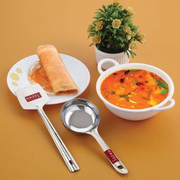 HAZEL Stainless Steel Kitchen Tools Spoon Set of 2 (Dosa ladle, Dosa Tavetha)-10
