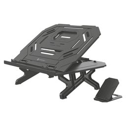 Portronics POR-1924 My Buddy Hexa 33 Laptop Stand with Phone Holder, Four Legs, Foldable Design, Improved Airflow & Posture Support for Upto 17 Inches Laptop & MacBook (Black)-23