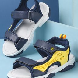 Cute Walk by Babyhug Velcro Closure Sandals - Navy Blue-picture-29