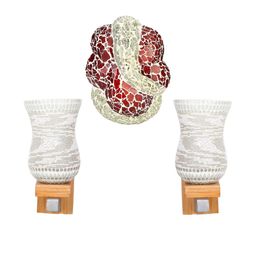 Somil Indore Mosaic Decorative Lamp Combo of Matching Wall Lamp & Blessing God Ganesh Wall Lamp, Multi Compatible with LED, Size: 12 X 12 X 22 Cm, Pack of 3.-image-11