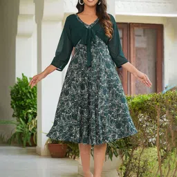 YASH Women GALLERY Floral Printed Fit & Flare Midi Dress-image-42