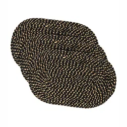 Aura Black & Beige 3 Pieces Self-Designed Cotton Anti Slip Doormats-image-57