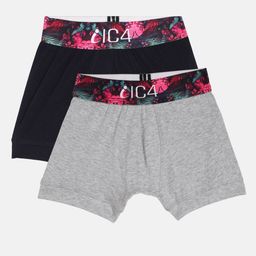 IC4 Boys Pack of 2 Grey & Navy Blue Solid Trunks 0G-N-2001P2-image-93