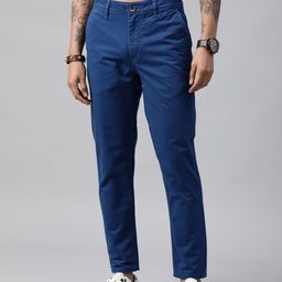 Roadster Men Blue Pure Cotton Sustainable Chinos-image-87