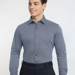 Raymond Patterned Pure Cotton Semicutaway Formal Shirt-image-57
