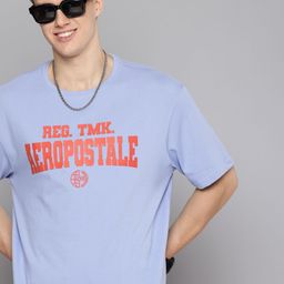 Aeropostale Pure Cotton Brand Logo Printed Drop-Shoulder Sleeves Relaxed Fit T-shirt-image-61