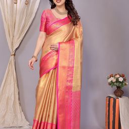 KALINI Woven Design Zari Organza Banarasi Saree-image-16